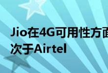Jio在4G可用性方面名列前茅在这种情况下仅次于Airtel