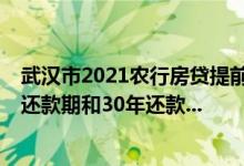 武汉市2021农行房贷提前还款规定 农行房贷提前还款20年还款期和30年还款...