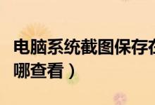 电脑系统截图保存在哪（电脑系统截图保存在哪查看）